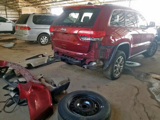 1C4RJEBM0EC388600 - 2014 JEEP GRAND CHER RED photo 4