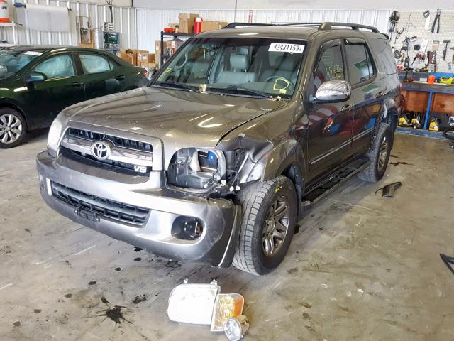 5TDBT48A37S292433 - 2007 TOYOTA SEQUOIA LI GRAY photo 2