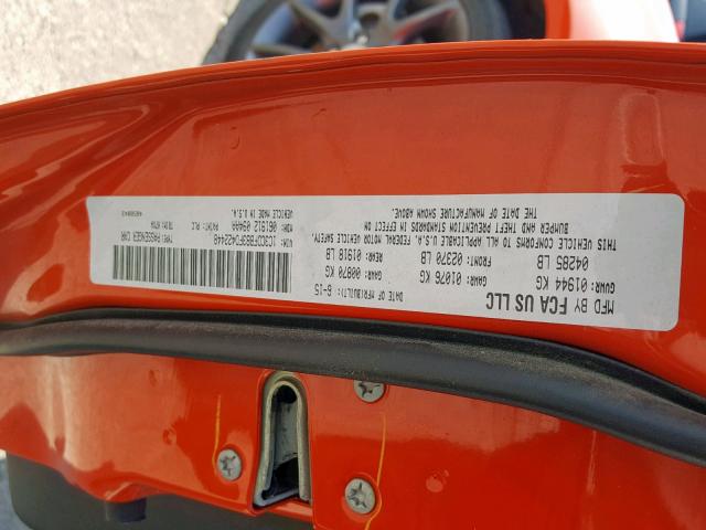 1C3CDFBB3FD422448 - 2015 DODGE DART SXT ORANGE photo 10