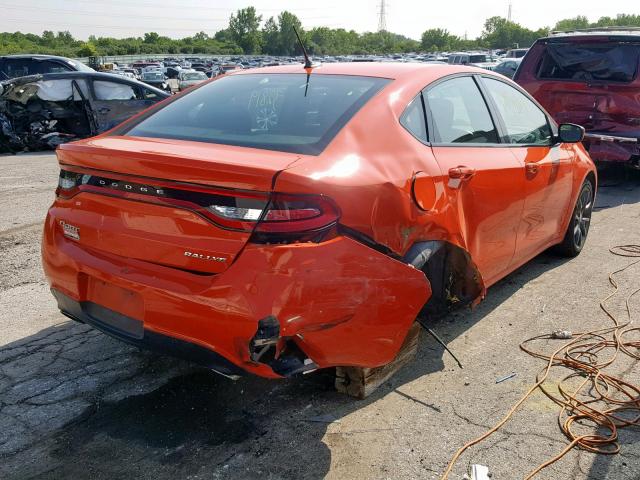 1C3CDFBB3FD422448 - 2015 DODGE DART SXT ORANGE photo 4