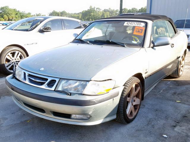 YS3DF78K627015734 - 2002 SAAB 9-3 SE GREEN photo 2