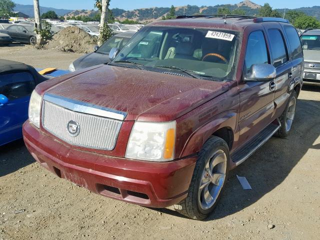 1GYEK63N02R234674 - 2002 CADILLAC ESCALADE L BURGUNDY photo 2