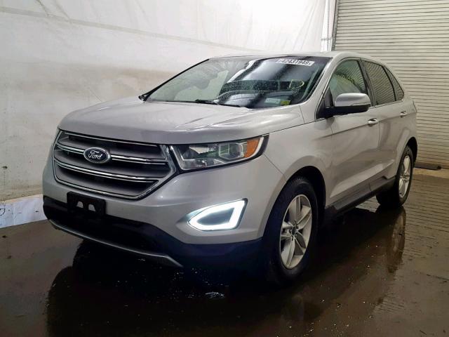 2FMTK4J93FBC40643 - 2015 FORD EDGE SEL SILVER photo 2