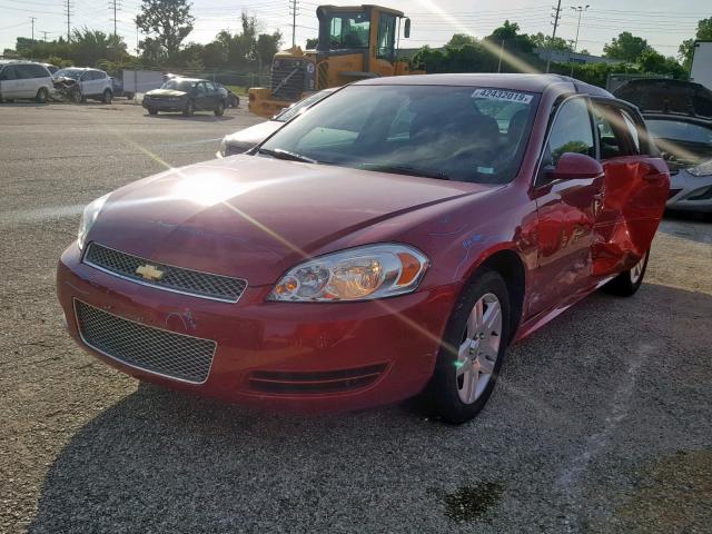 2G1WB5E30E1155754 - 2014 CHEVROLET IMPALA LIM RED photo 2