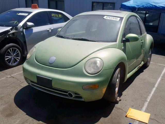 3VWCK21C12M434632 - 2002 VOLKSWAGEN NEW BEETLE მწვანე ფოტო 2