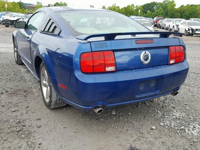 1ZVHT82HX85159471 - 2008 FORD MUSTANG GT BLUE photo 3