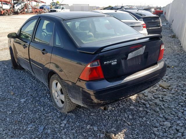 1FAHP34N67W339168 - 2007 FORD FOCUS ZX4 BLACK photo 3