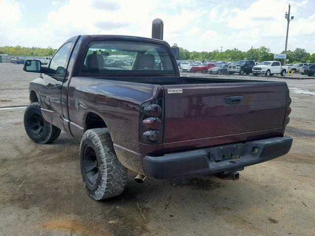 1D7HA16N65J537133 - 2005 DODGE RAM 1500 S MAROON photo 3