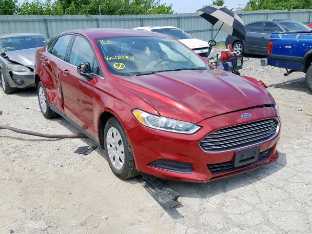 3FA6P0G74ER121958 - 2014 FORD FUSION S RED photo 1