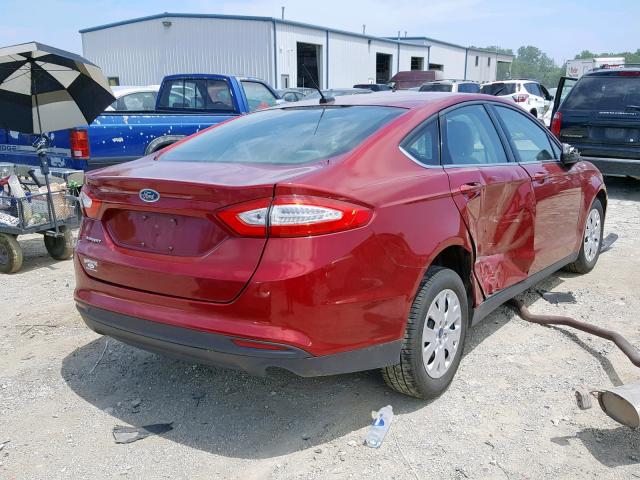 3FA6P0G74ER121958 - 2014 FORD FUSION S RED photo 4