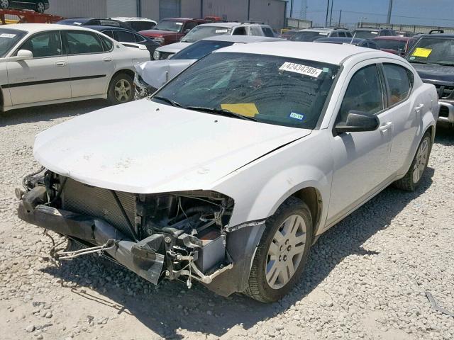 1B3BD4FB1BN608923 - 2011 DODGE AVENGER EX WHITE photo 2