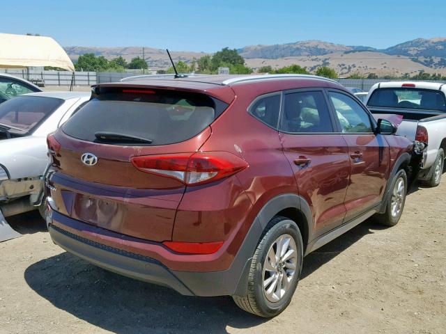 KM8J33A47HU329843 - 2017 HYUNDAI TUCSON LIM MAROON photo 4