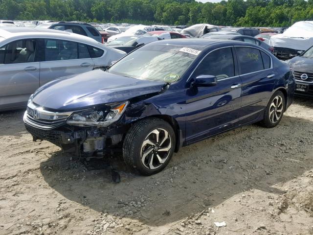 1HGCR2F88HA166043 - 2017 HONDA ACCORD EXL BLUE photo 2