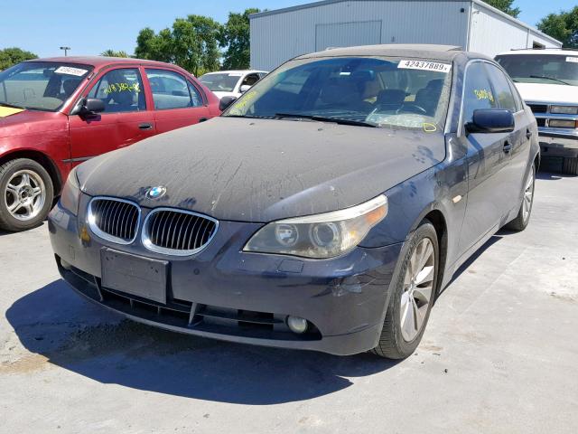 WBANB535X6CP02559 - 2006 BMW 550 I BLUE photo 2