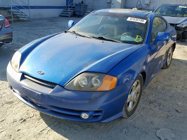 KMHHM65D94U144923 - 2004 HYUNDAI TIBURON BLUE photo 2