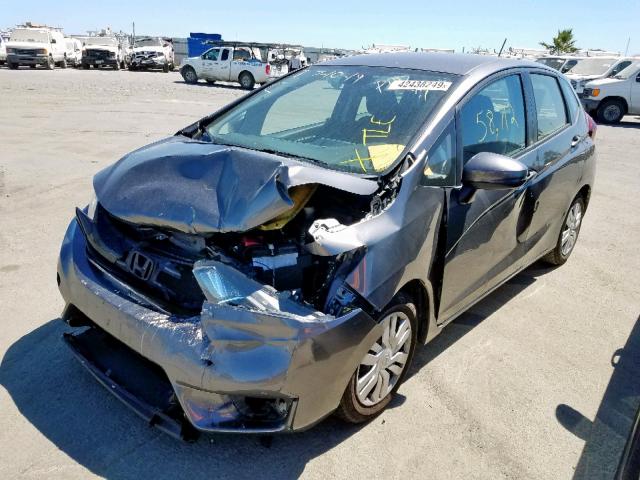 JHMGK5H56GX031954 - 2016 HONDA FIT LX GRAY photo 2