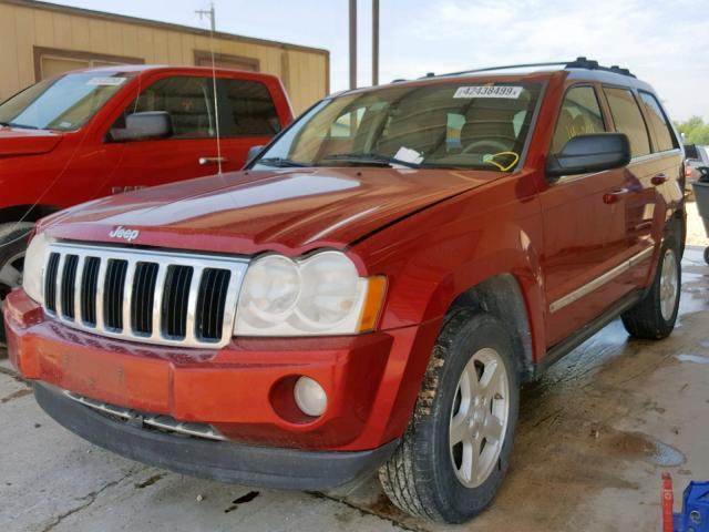 1J4HS58N25C676329 - 2005 JEEP GRAND CHER RED photo 2