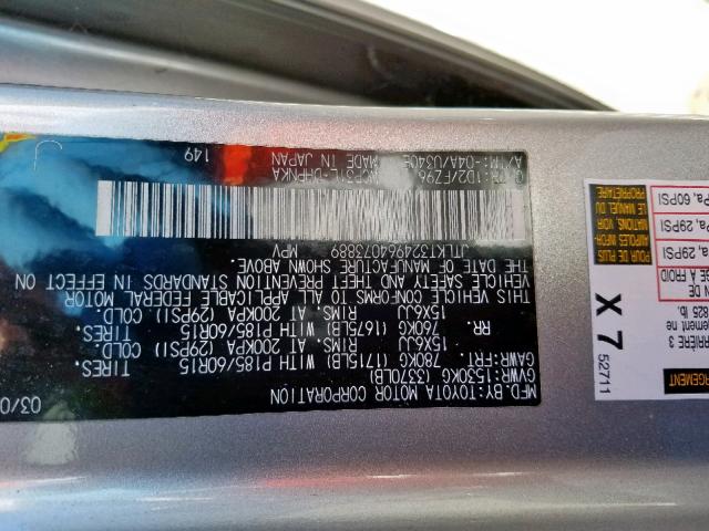 JTLKT324964073889 - 2006 TOYOTA SCION XB 银色 照片 10