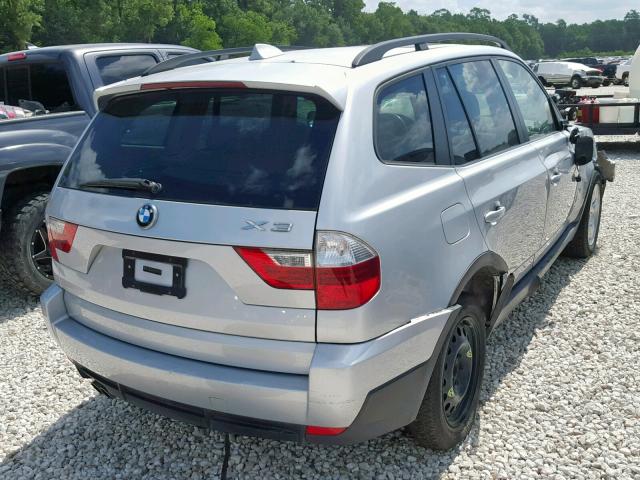 WBXPC93428WJ14747 - 2008 BMW X3 3.0SI SILVER photo 4