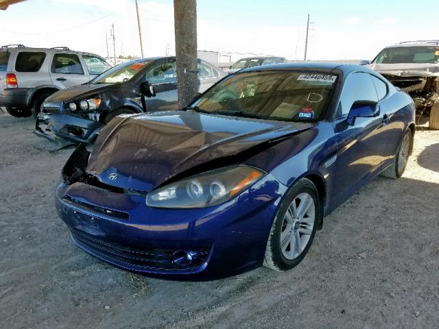 KMHHM66D37U259584 - 2007 HYUNDAI TIBURON GS BLUE photo 2