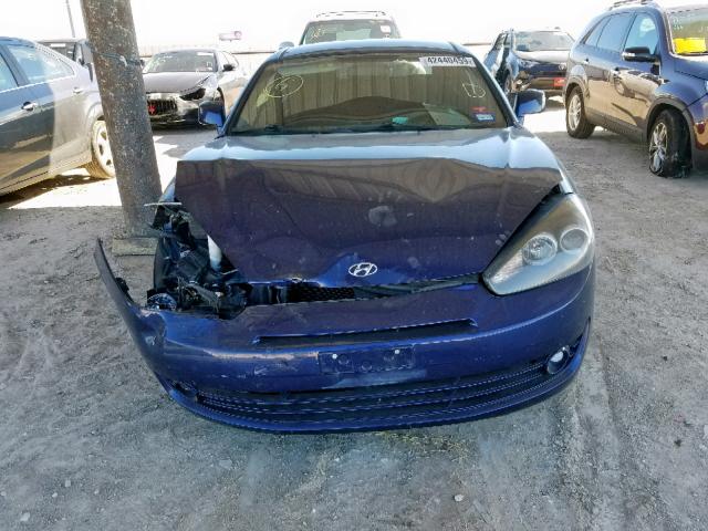 KMHHM66D37U259584 - 2007 HYUNDAI TIBURON GS BLUE photo 9