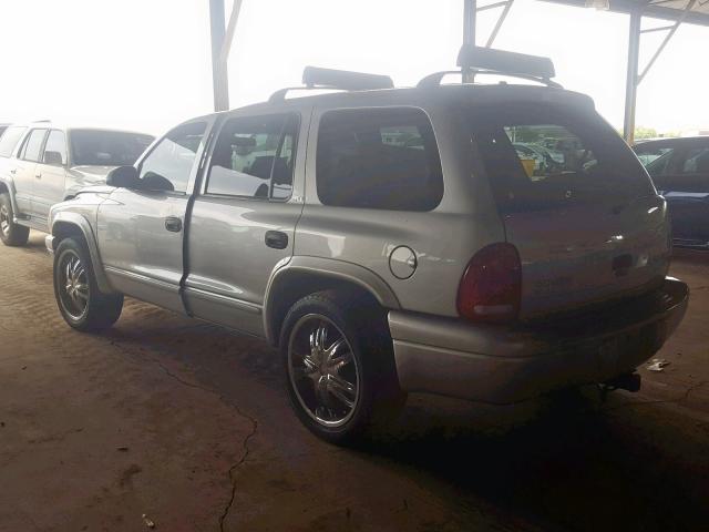 1B4HR48NX2F188765 - 2002 DODGE DURANGO SL SILVER photo 3