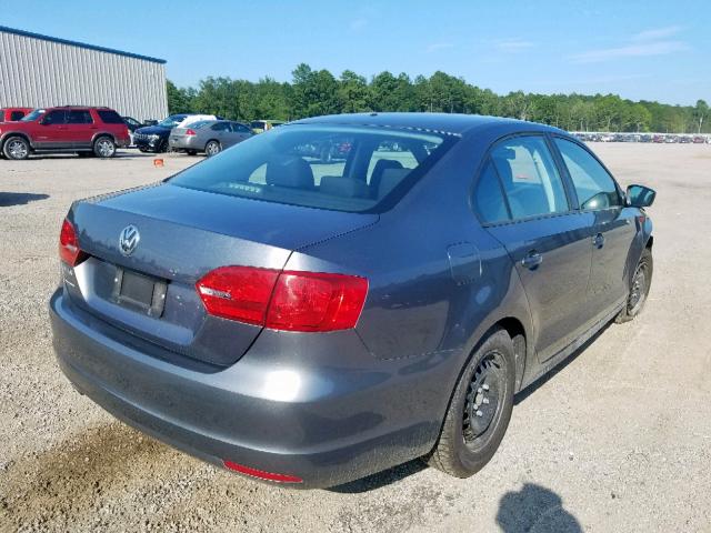 3VW2K7AJ9DM269035 - 2013 VOLKSWAGEN JETTA BASE GRAY photo 4