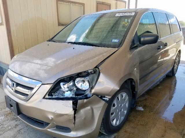 5FNRL38247B034525 - 2007 HONDA ODYSSEY LX BEIGE photo 2