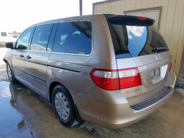 5FNRL38247B034525 - 2007 HONDA ODYSSEY LX BEIGE photo 3