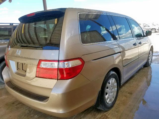 5FNRL38247B034525 - 2007 HONDA ODYSSEY LX BEIGE photo 4