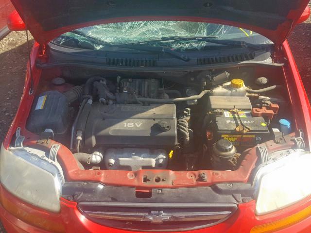 KL1TG56636B631069 - 2006 CHEVROLET AVEO LT RED photo 7