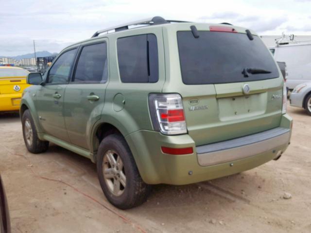 4M2CU39H78KJ18259 - 2008 MERCURY MARINER HE GREEN photo 3