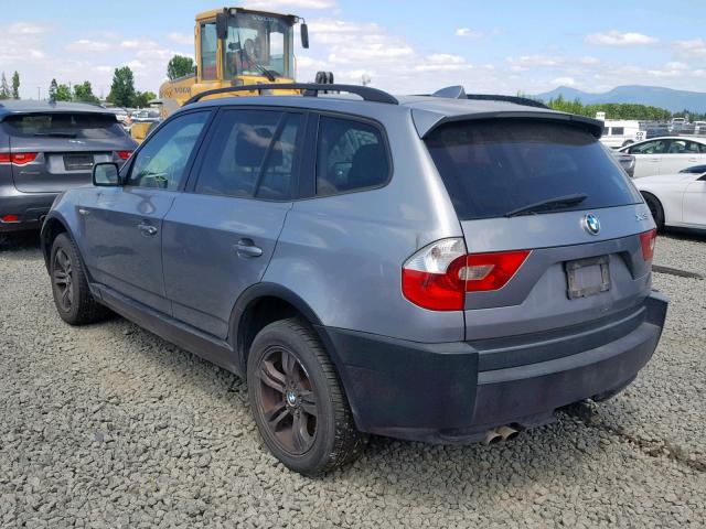 WBXPA93425WD15276 - 2005 BMW X3 3.0I GRAY photo 3