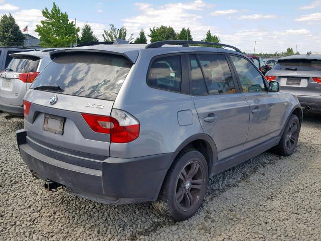 WBXPA93425WD15276 - 2005 BMW X3 3.0I GRAY photo 4