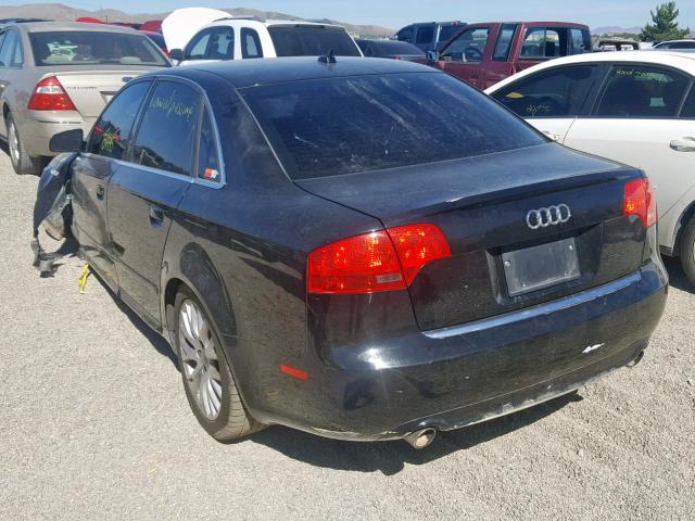 WAUAF78E28A135253 - 2008 AUDI A4 2.0T BLACK photo 3