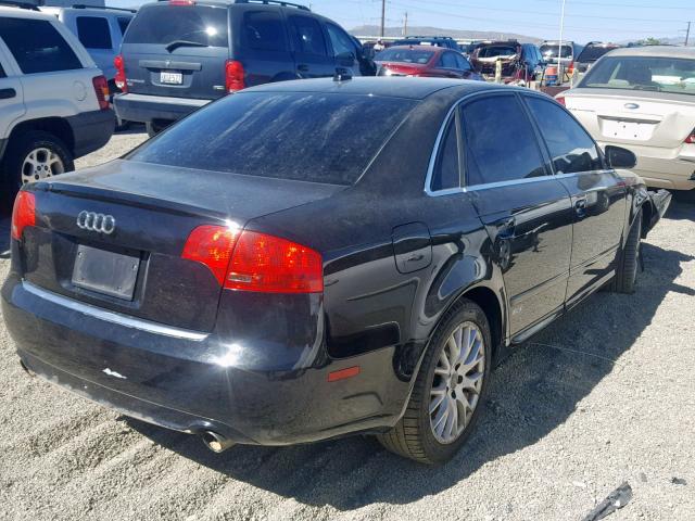 WAUAF78E28A135253 - 2008 AUDI A4 2.0T BLACK photo 4