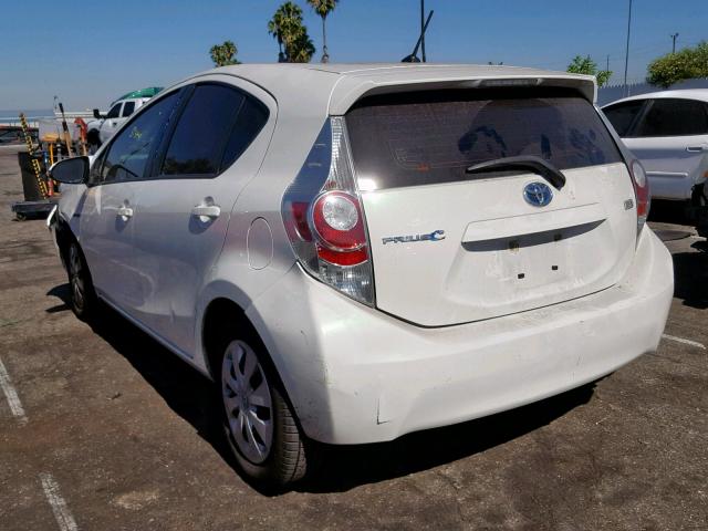 JTDKDTB33E1061172 - 2014 TOYOTA PRIUS C WHITE photo 3