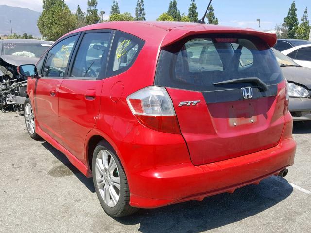 JHMGE88419S050847 - 2009 HONDA FIT SPORT RED photo 3