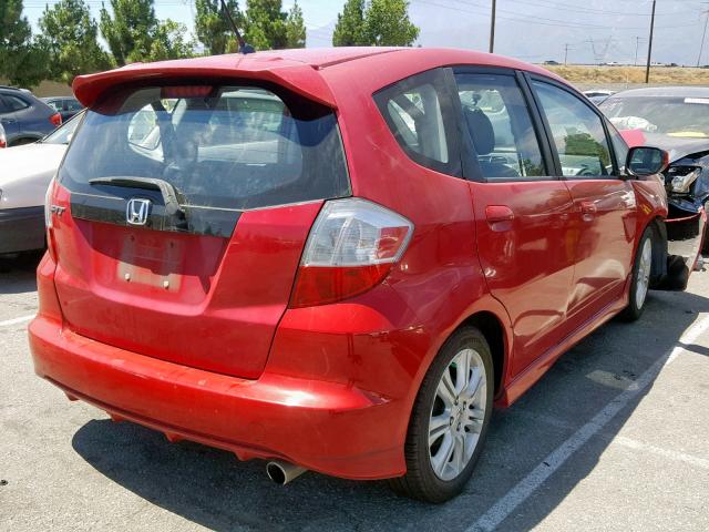 JHMGE88419S050847 - 2009 HONDA FIT SPORT RED photo 4