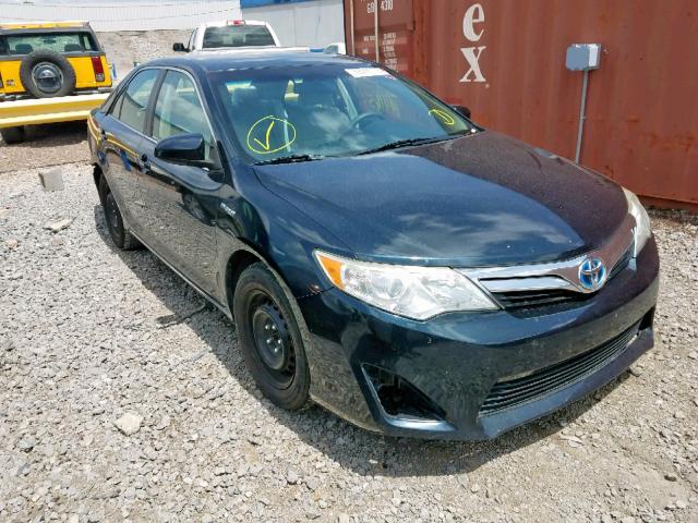 4T1BD1FK4EU122142 - 2014 TOYOTA CAMRY HYBR BLUE photo 1