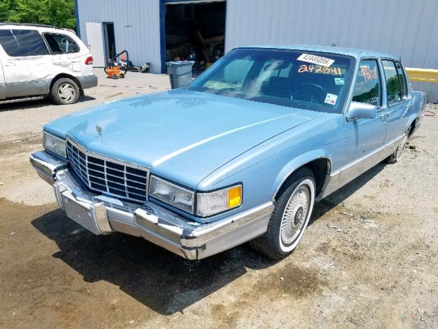 1G6CD53B2P4242841 - 1993 CADILLAC DEVILLE BLUE photo 2