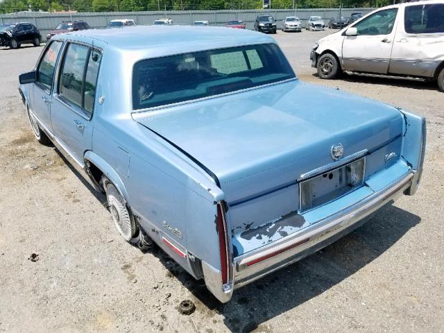 1G6CD53B2P4242841 - 1993 CADILLAC DEVILLE BLUE photo 3