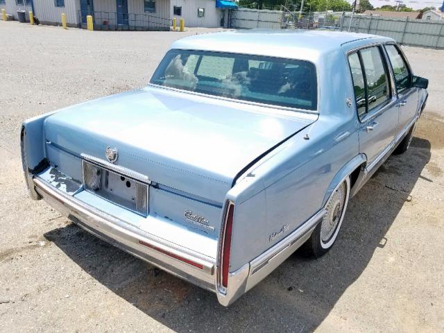 1G6CD53B2P4242841 - 1993 CADILLAC DEVILLE BLUE photo 4