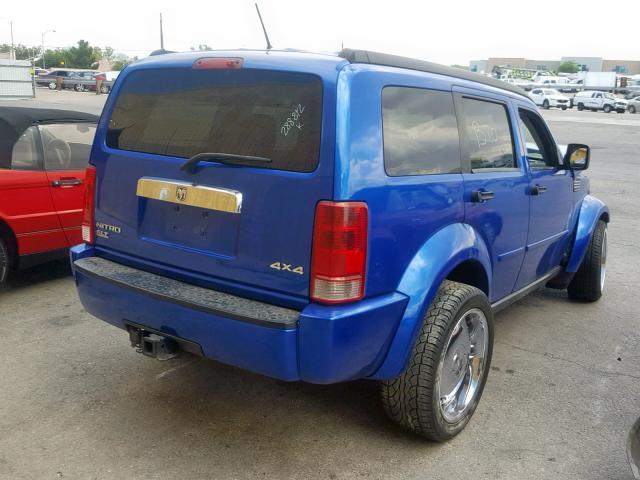 1D8GU58K47W587866 - 2007 DODGE NITRO SLT BLUE photo 4