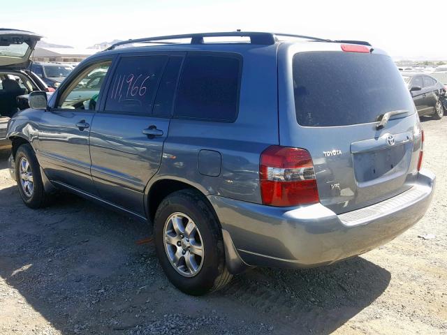 JTEDP21A860101355 - 2006 TOYOTA HIGHLANDER BLUE photo 3