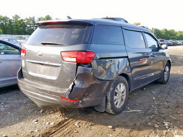 KNDMB5C11G6171702 - 2016 KIA SEDONA LX GRAY photo 4