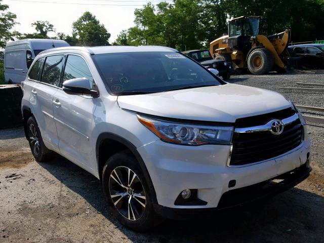 5TDJKRFH8GS505310 - 2016 TOYOTA HIGHLANDER WHITE photo 1