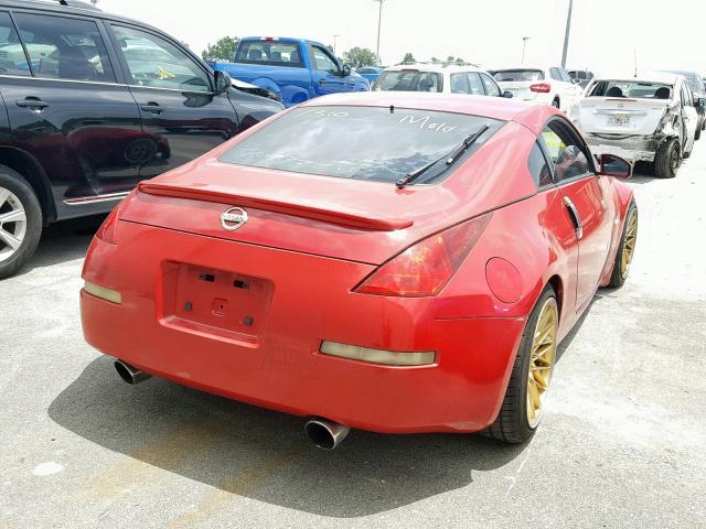 JN1AZ34EX3T017945 - 2003 NISSAN 350Z COUPE RED photo 4