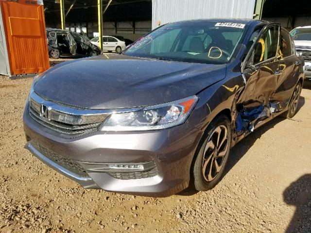 1HGCR3F85HA031916 - 2017 HONDA ACCORD EXL GRAY photo 2