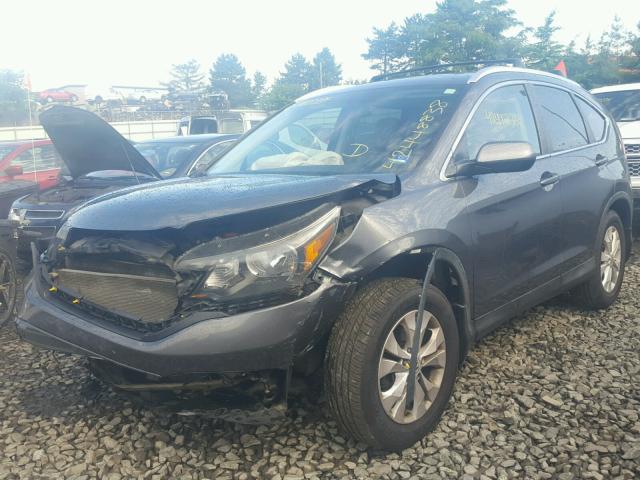 2HKRM4H70CH611710 - 2012 HONDA CR-V EXL GRAY photo 2